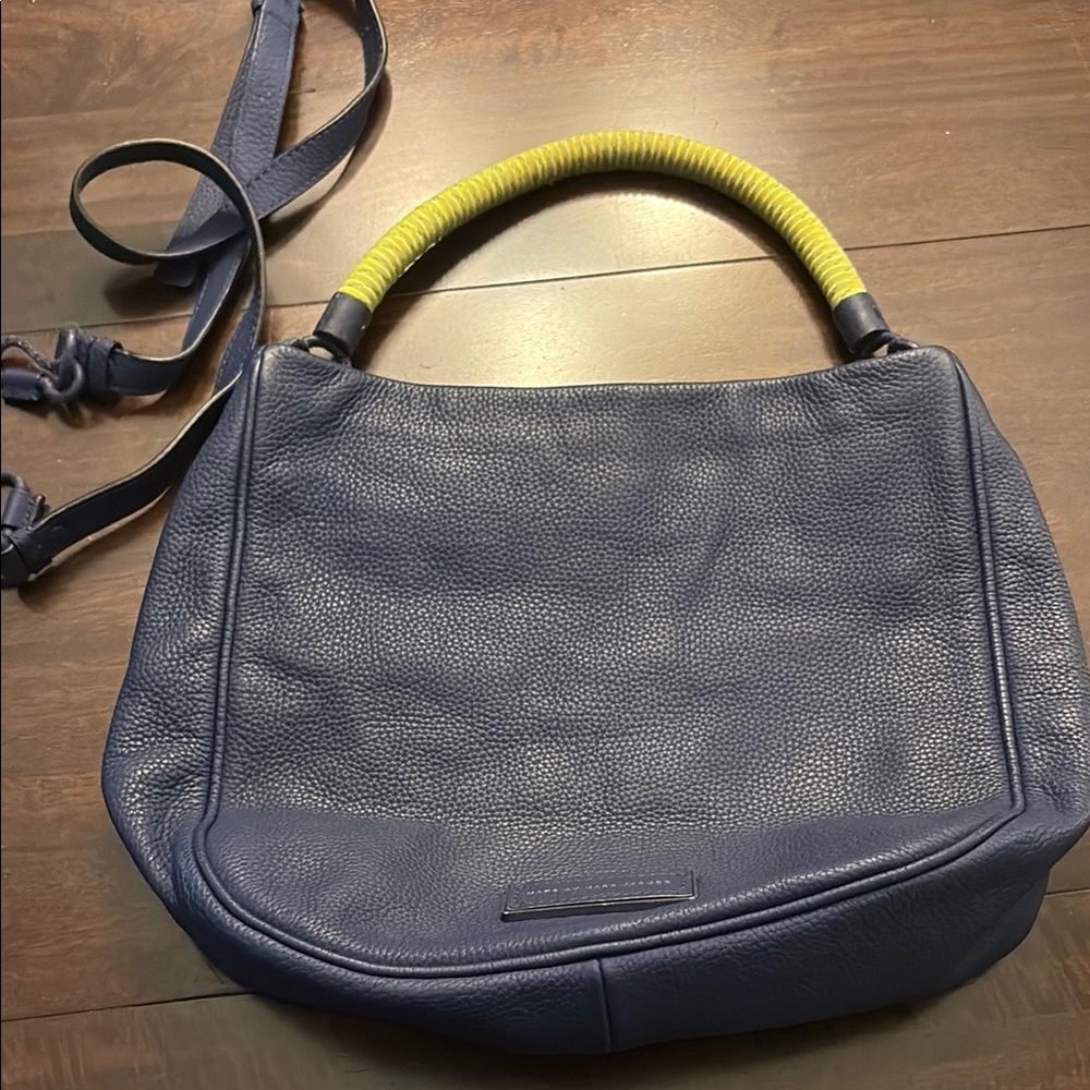 Marc By Marc Jacobs Blue and Green Shoulder Bag with Slouchy Design